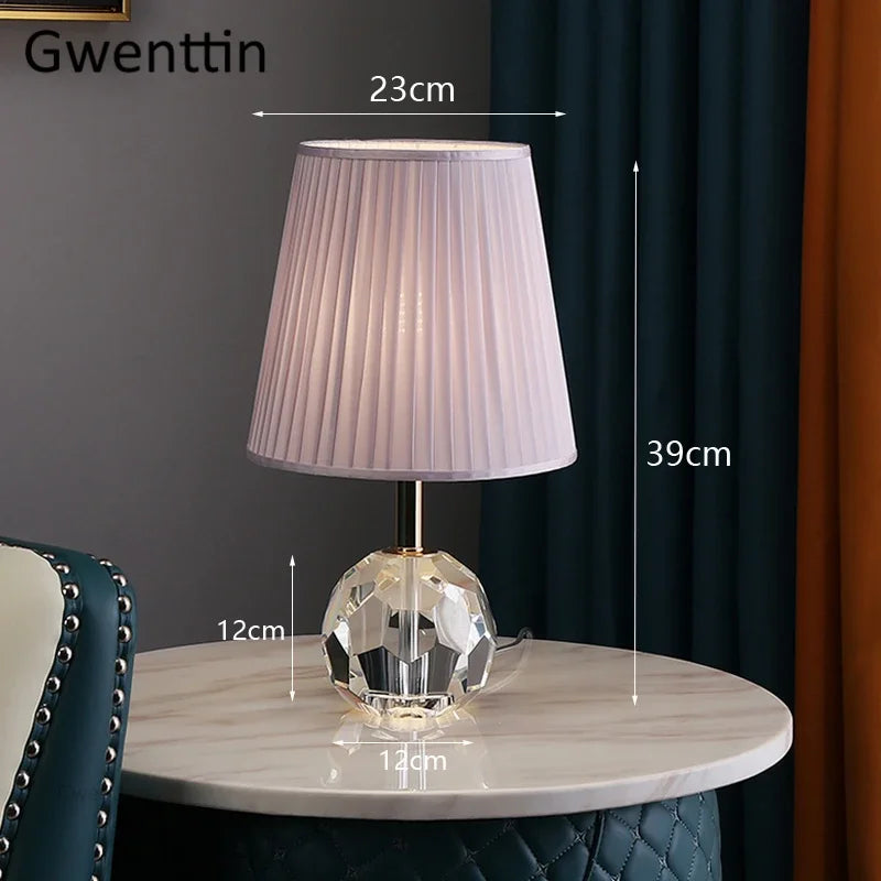 Modern crystal table lamp for interior decor and lighting