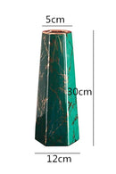 hexagonal ceramic vase for decorative floral arrangements
