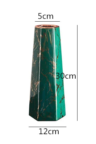 hexagonal ceramic vase for decorative floral arrangements - vue 14 sur 14