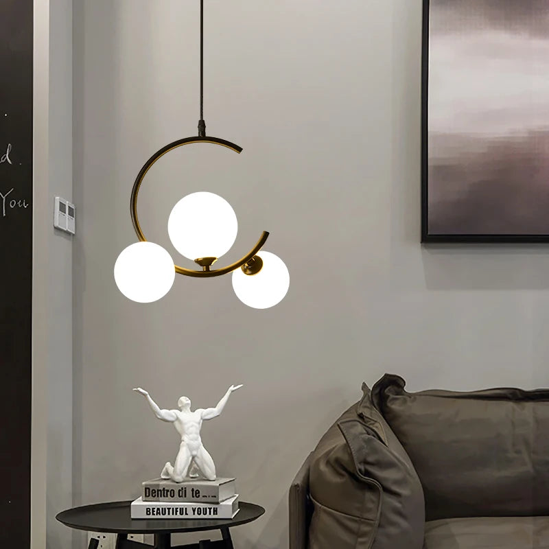 Nordic glass ball decorative and creative lamp - vue 5 sur 16