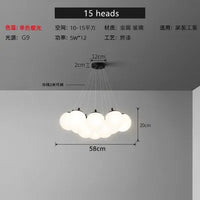 Modern glass chandelier with LED for indoor decoration
