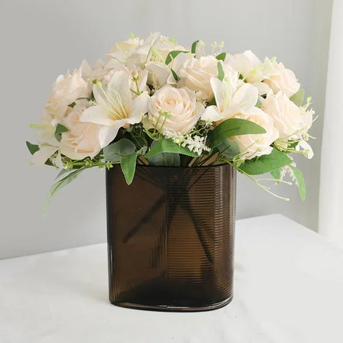 Wedding decoration bouquet with artificial lilies and scented roses for garden - vue 10 sur 11