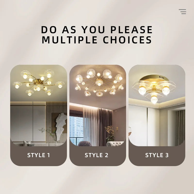 Modern elegant LED ceiling pendant light for interiors