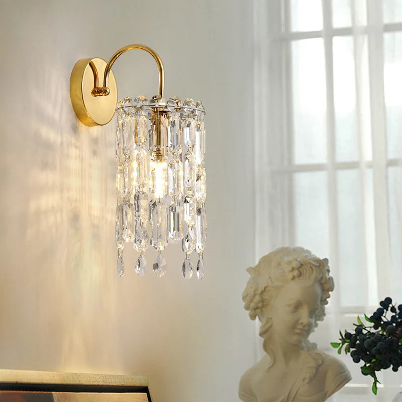 Elegant crystal LED wall light for interiors - vue 4 sur 7