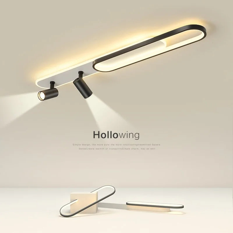 Modern LED ceiling light with spotlight for home decor