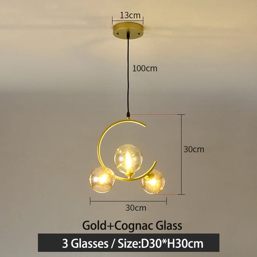 Nordic glass ball decorative and creative lamp - vue 11 sur 16