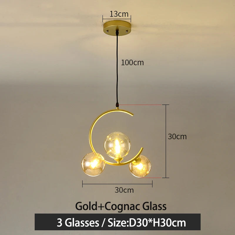 Nordic glass ball decorative and creative lamp - vue 10 sur 16