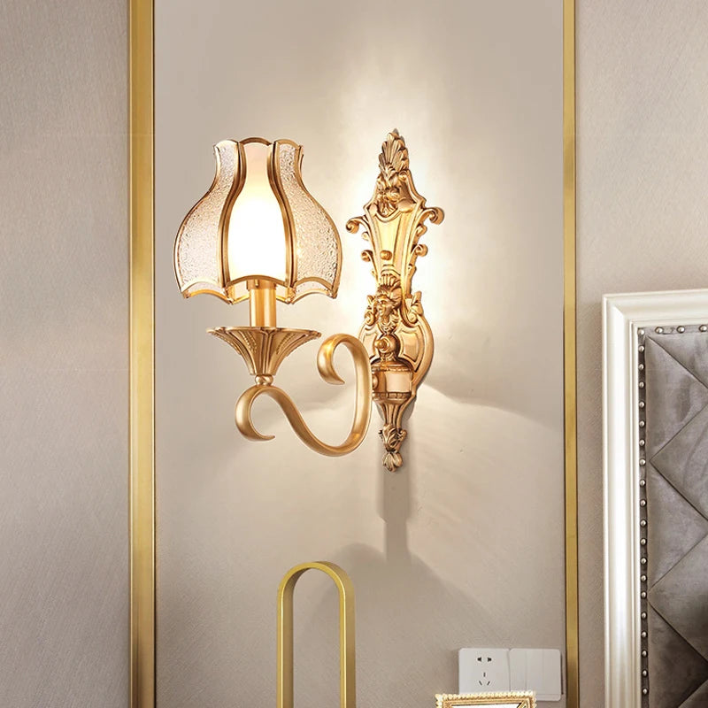 Modern European style copper wall light, creative and simple
