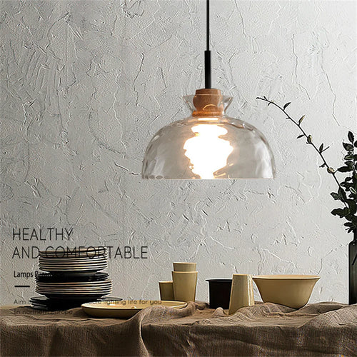 suspension LED en verre design nordique moderne décorative - vue 5 sur 9