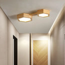 Modern hexagonal wooden LED ceiling light