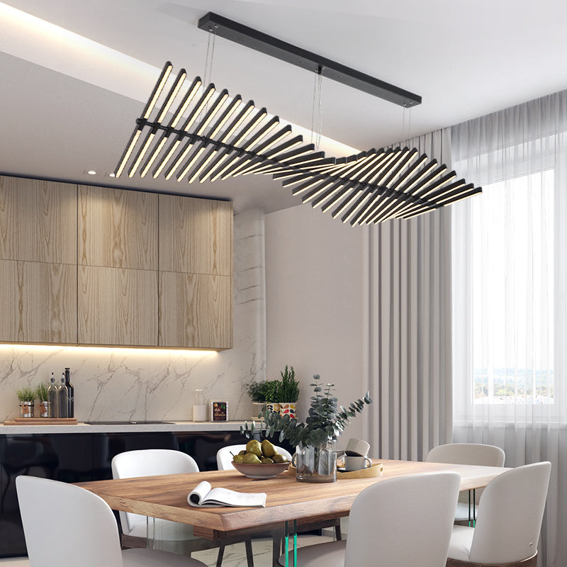 LED designer chandelier in Bilbao light rod - vue 3 sur 15