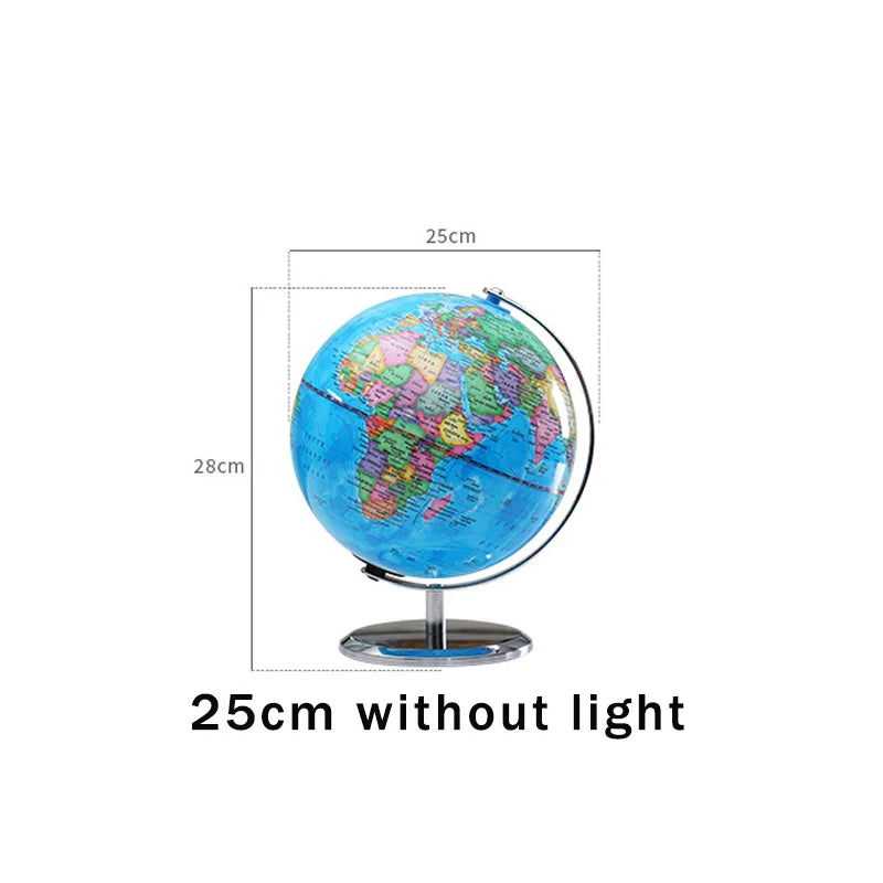 educational rotating globe with light in English for geography - vue 15 sur 18