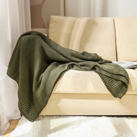 Nordic chequered knitted throw, modern style for living room