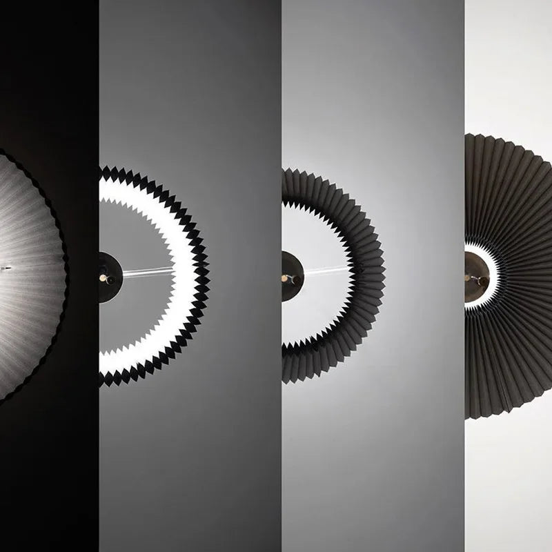 Art design pleated fabric pendant light with LED for living and dining room - vue 6 sur 9