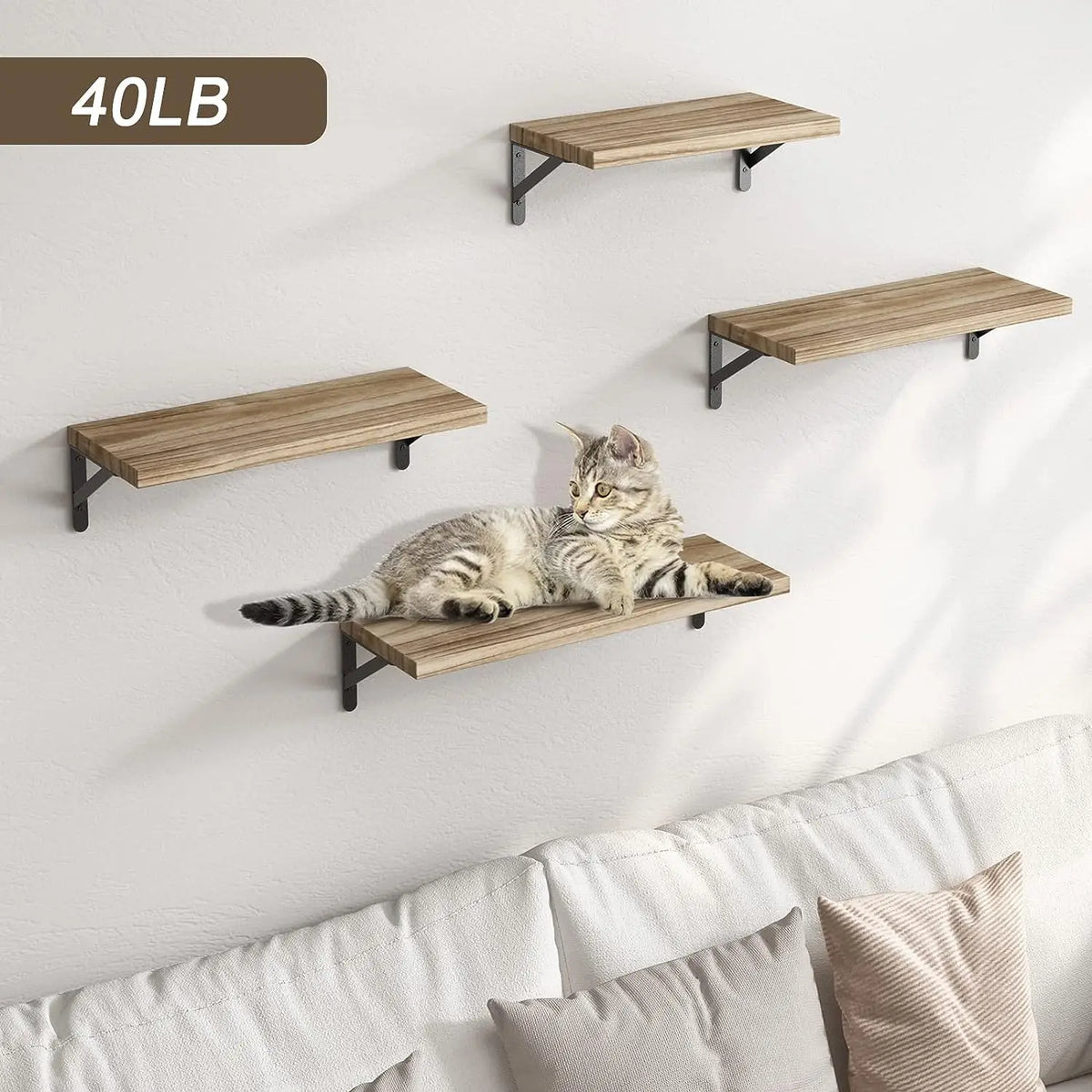 simple design solid wood wall shelves for hanging storage - vue 2 sur 10