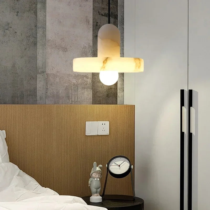 Natural marble pendant light for modern interior decor