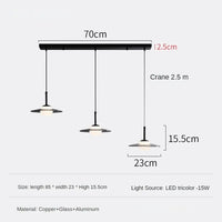 Minimalist glass pendant light for cafés, bars and restaurants