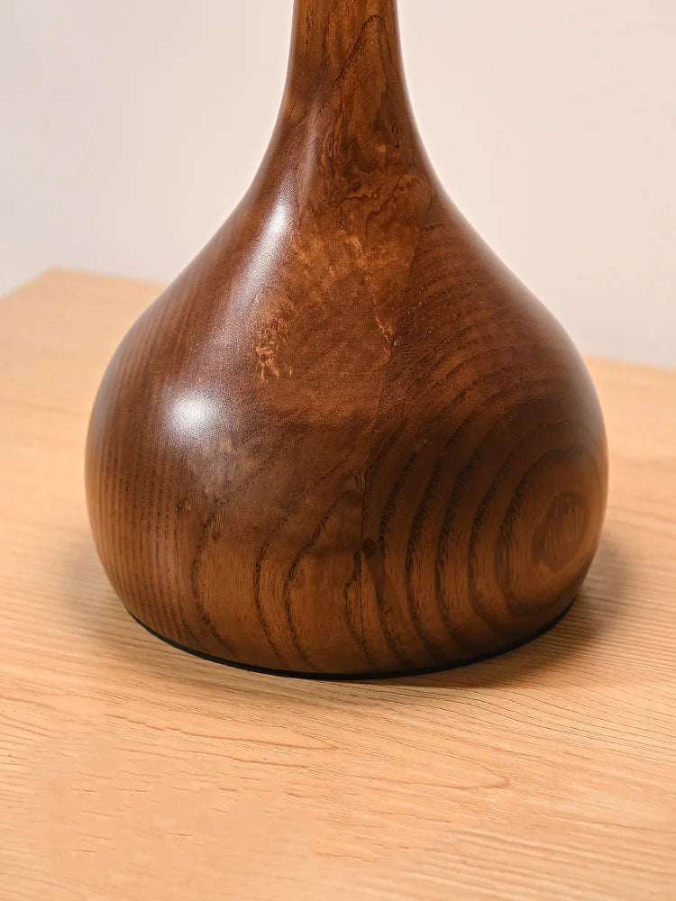 Retro wooden and glass desk lamp for an elegant interior - vue 5 sur 8