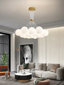 Modern height adjustable spherical LED chandelier for home decoration