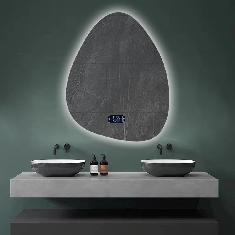 multifunctional smart mirror with bluetooth speaker and adjustable lighting