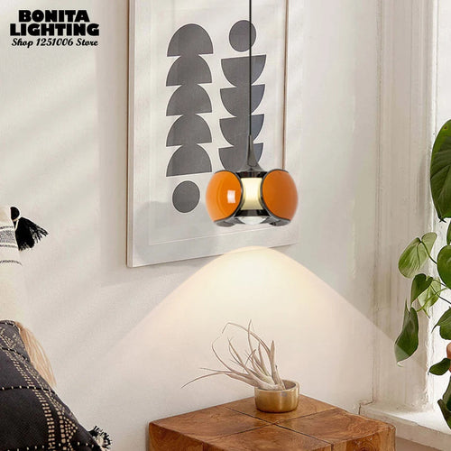 Nordic LED pendant light with liftable beetle lens decorative - vue 5 sur 12