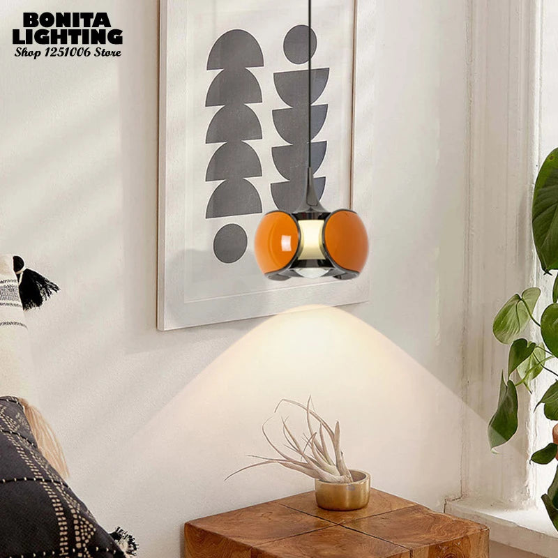 Nordic LED pendant light with liftable beetle lens decorative - vue 5 sur 12