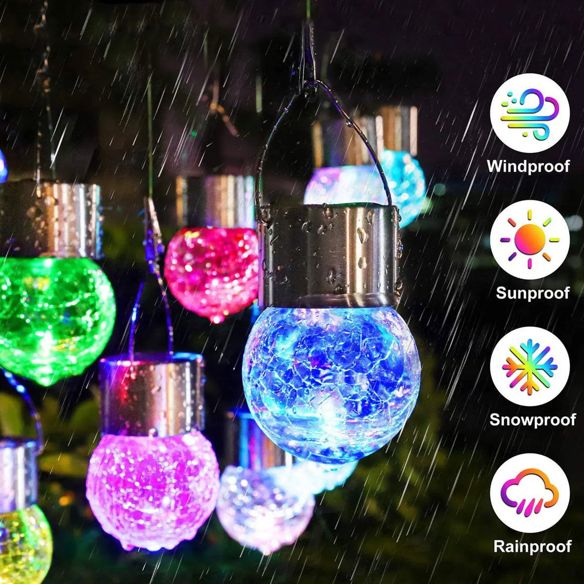 Outdoor solar rattan lamp for decorative garden lighting - vue 5 sur 9