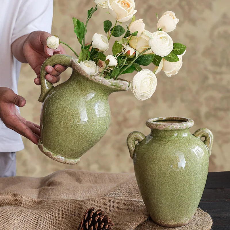 American country style retro ceramic vase for hydroponic flowers