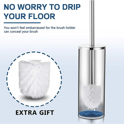 Durable stainless steel wall-mounted toilet brush holder - vue 11 sur 17