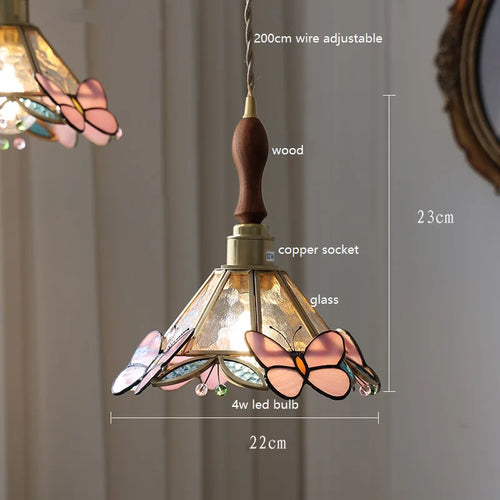 iwhd modern glass copper butterfly LED hand lamp - vue 4 sur 28