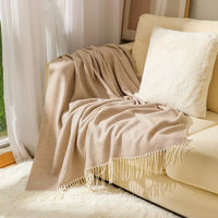 Decorative nordic striped knitted throw for living room and bedroom