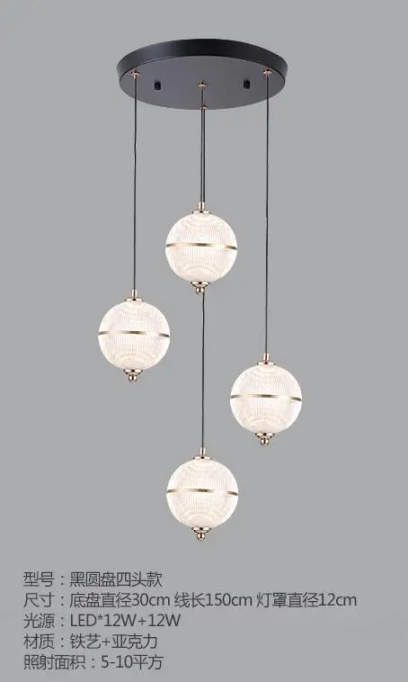 Modern acrylic ball pendant light for restaurant and bar - vue 11 sur 16