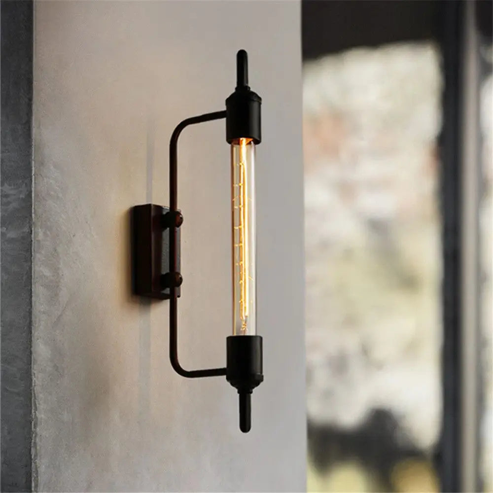 Retro industrial iron wall light for home lighting