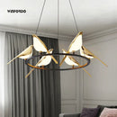 Led chandelier bird art loft original design decoration