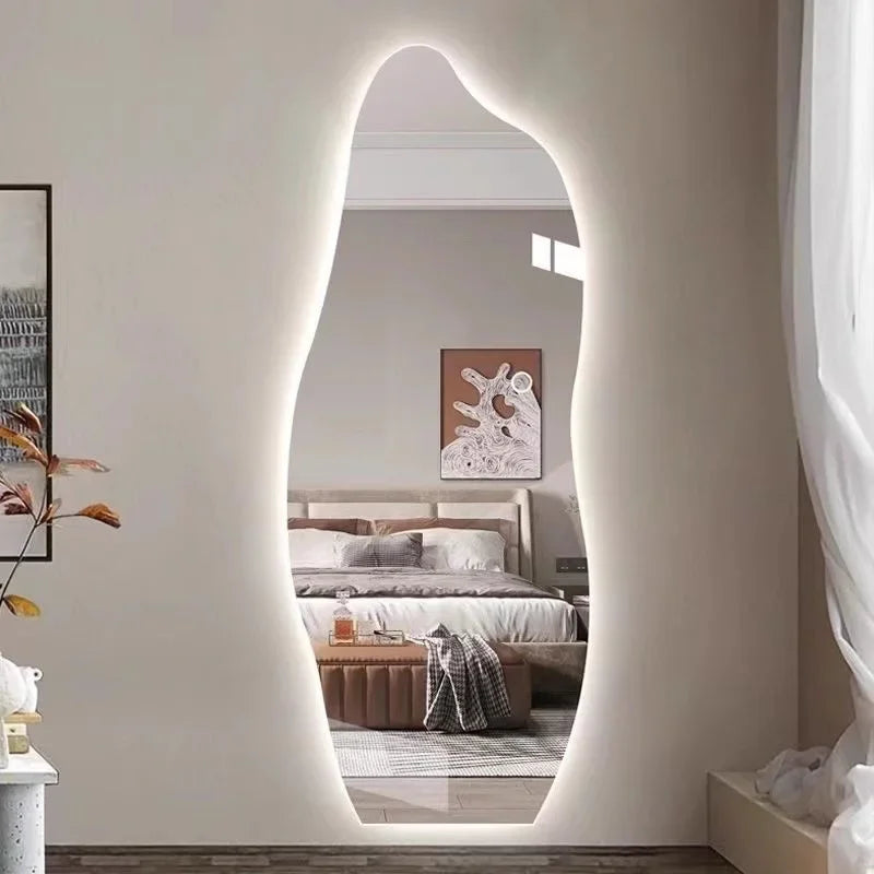 Decorative illuminated mirror nordic irregular style for elegant interiors