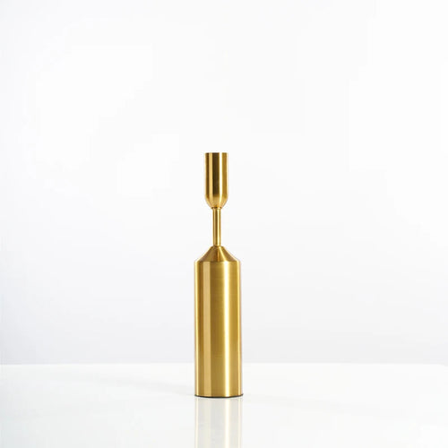 Gold plated metal candle holder for weddings and elegant decoration - vue 14 sur 15