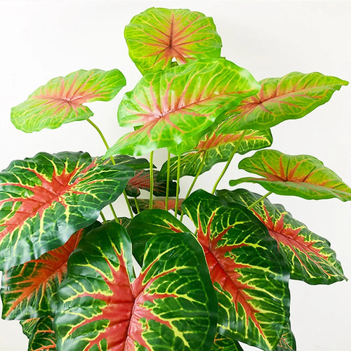 Artificial tropical turtle with decorative branches and leaves - vue 6 sur 9