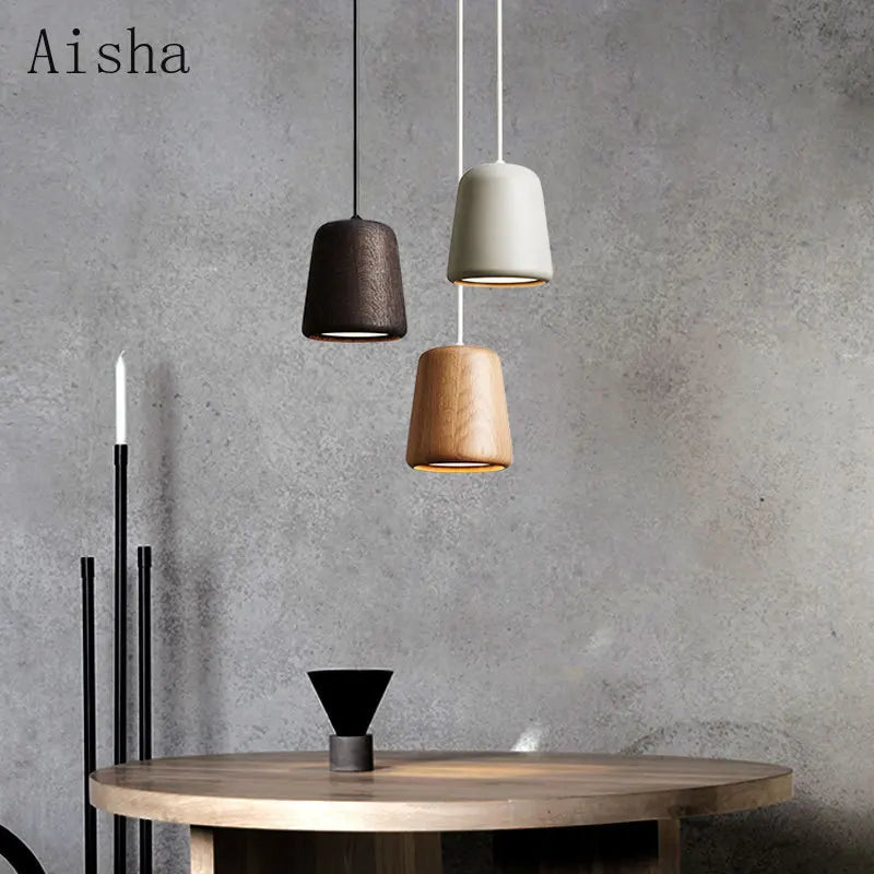 Minimalist solid wood Nordic pendant light for interiors