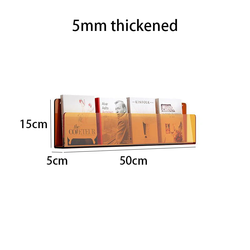 acrylic wall-mounted magazine rack for brochures and files - vue 14 sur 17
