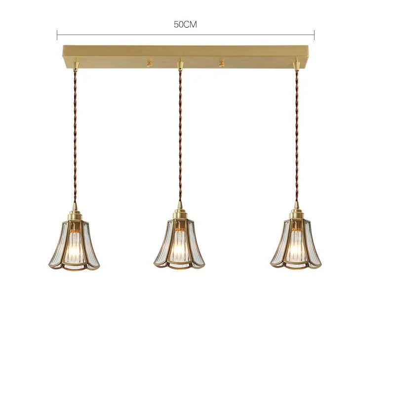 Nordic glass LED pendant light with gold body - vue 14 sur 20