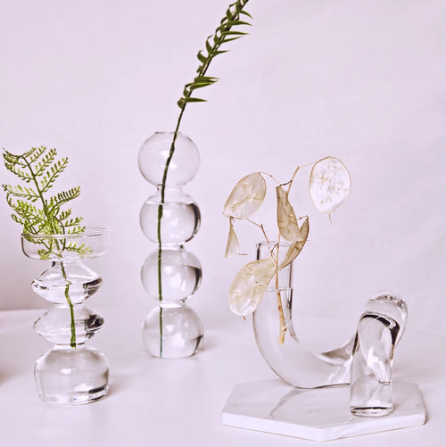 Clear glass candleholder modern nordic home decor - vue 5 sur 31