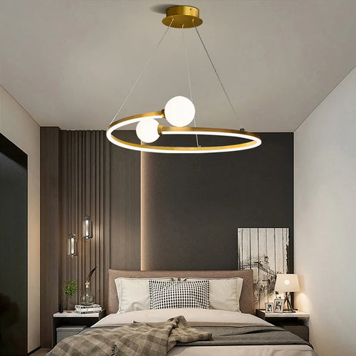 Nordic ring LED chandelier pendant light - vue 4 sur 8