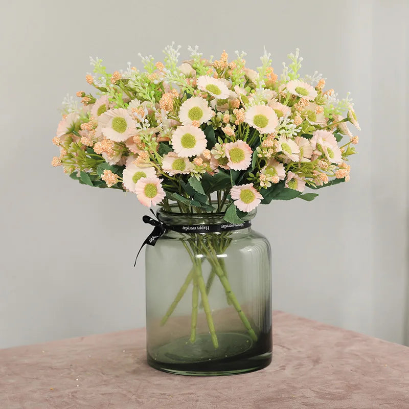 six fleurs artificielles chrysanthème pour décoration de mariage - vue 3 sur 12