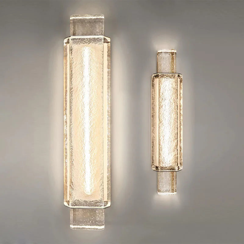 Luxury crystal and stainless steel wall light