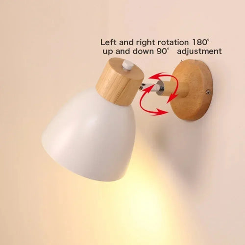 Modern wooden wall light for nordic decorative lighting - vue 6 sur 8