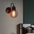 Retro loft wall light with switch for decoration