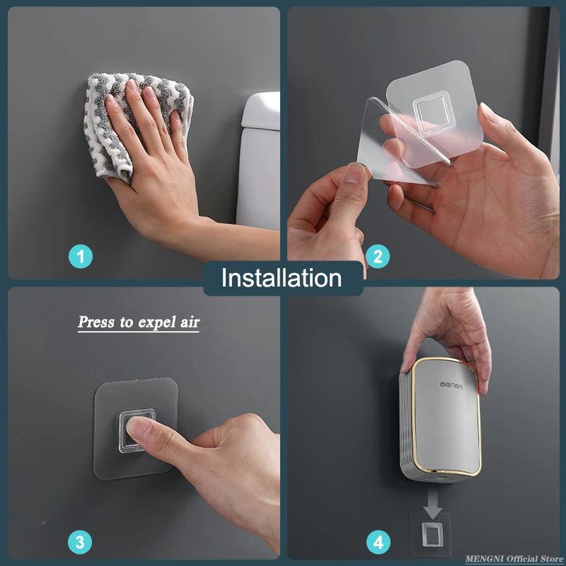 Luxury wall-mounted toilet brush quick cleaning bathroom accessories - vue 8 sur 12