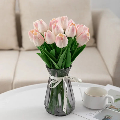Luxury artificial tulip bouquet for interior decoration and weddings - vue 5 sur 17