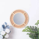 Bohemian round rattan mirror for interior decoration