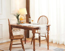 Elegant classic lace style embroidered linen table runner